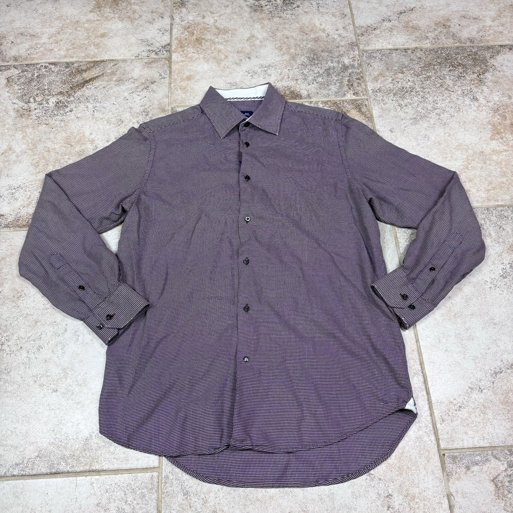 Robert Graham Shirt Mens 16/41 Purple Long Sleeve Button Up Dress